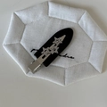 Dettaglio molletta per capelli in acetato nero con tre stelle di strass argentati - Nero (1# Fermaglio Senza Traccia Strass Bianco Stella)