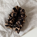 Chic leopard print chiffon banana hair clip with textured bubble folds for women - Coffee Leopard Catch Clip