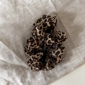 Close-up of leopard print bubble pleated hair claw clip with textured fabric details - 1# Light Leopard Claw Clip