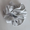Detail of navy stripe scrunchie showing fabric texture and high-elastic pleated design - Waist Style Heart Scrunchie / White Striped Style (8#)