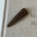 Deep brown knitted felt fabric BB hair clip for women with minimalist forest style design - Khaki