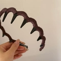 Retro kaffeebraunes gestricktes Stoffstirnband mit rutschfesten Zähnen und Handarbeit - Rutschfestes Stirnband Mit Zähnen / Khaki