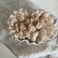 Elegant champagne rosette hair clip with shimmering fabric petals and metallic edges - Milk Tea Floral (5#)