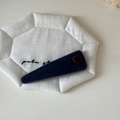 Fermaglio per capelli BB vintage in velluto blu navy con un cuore marrone da donna - Clip Blu Cuore Marrone