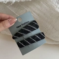 Set di fermagli per capelli in maglia diagonale minimalista con motivi vintage neri e bianchi - Righe Nere