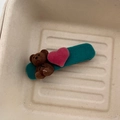 Fermaglio per capelli con orsetto e cuore floccato blu navy per bambine e ragazze - Fermaglio per Capelli Orsetto Verde (13#)