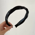 Cerchietto intrecciato in lana a quadri stile inglese con denti antiscivolo - 2# Nero a Strisce Nero Incrociato Cerchietto