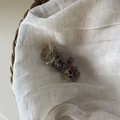 Detailed view of handmade colorful plush yarn texture on a sweet Korean style hair clip - 8# Blue Pink Plush Square Clip