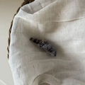 Close-up of fuzzy knit hair clip showing soft purple and white plush fabric textures - 9# Light Blue Black Plush Triangle Clip
