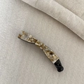 Elegant marble pattern acetate banana hair clip for ponytail in beige and brown tones - Milk Tea White Texture Bow Banana Clip