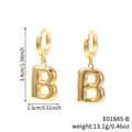 Goldene Ohrhänger mit Buchstaben B und Klappbügel, Gesamthöhe 3,4cm für Damen - Buchstabe B