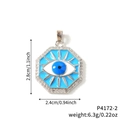 Polygon-Halskette mit blauem Evil-Eye-Anhänger in Silber mit funkelnden Kristallen - Nur Anhänger (Ohne Kette) - Silber (P4172-2)