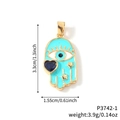 Golden Hamsa Hand pendant necklace with blue enamel evil eye and star detail - Pendant Only (Without Chain) / Gold Color Pendant
