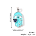 Evil Eye and Heart charm necklace pendant with blue enamel and star details - Pendant Only (Without Chain) / Silver Pendant