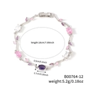 Silbernes Rankenarmband mit rosa und lila Zirkonia-Steinen im Blätterdesign - Silber + Rosa/Lila/Weiß (B00764-12)