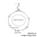 Elegant S925 sterling silver bracelet with floral zircon charms and adjustable lobster clasp - Silver Chain White Flower (B00765-14)