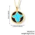 Goldene Halskette mit blauem Sternanhänger auf schwarzer Basis und verstellbarer Kette - Schwarz Basis Blauer Stern Halskette (N01651-6)
