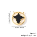 Minimalistische runde Halskette mit schwarzem Emaille-Stern in 2,18 cm Goldoptik - Anhänger Ohne Kette (P4171-3)
