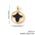 Minimalistische goldene Rundanhänger-Halskette mit schwarzem Stern, 3 cm Variante - Anhänger Ohne Kette (P4171-4)