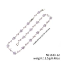 Elegante collana argentata con zirconi a fiore viola e catena regolabile da 39+5cm - Stile Fiore Viola Argentato (N01633-12)