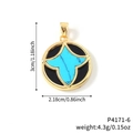 Einzigartige Kupfer-Anhänger Halskette mit Türkis-Stein und goldener Basis - Anhänger Ohne Kette (P4171-6)