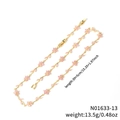 Collana dorata con ciondolo a fiore di ciliegio rosa e catena di 39+5cm regolabile - Stile Fiore Rosa Dorato (N01633-13)