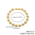 Goldenes Gliederkettenarmband mit olivgrünen Edelsteinen und Faltverschluss - Olivgrüne Blume Goldene Basis (B00771-17)