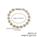 Silberfarbenes Blumenarmband mit olivgrünen Kristallen und 17 cm Längenangaben - Olivgrüne Blume Silberne Basis (B00771-18)