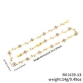 Golden clover necklace with purple flower zircon pendant and 40cm adjustable chain - Purple Vine Gold Chain (N01639-13)