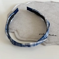 Blau-weiß kariertes Stirnband mit rutschfesten Zähnen für hohes Schädel-Top-Styling - Dunkelblauer Gestreifter Haarreif