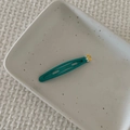 French dopamine cyan metal snap hair clip with a bright yellow square gemstone detail - Green Waterdrop Clip (Yellow Crystal)
