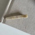Detailed close-up of cream marble textured acetate hair clip with France Handmade text - White Milk Tea Texture Duckbill Clip