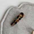 French style tortoise shell acetate hair clip with golden metal base and wave design - Light Leopard Wave Duckbill Clip