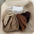 Lot de 4 chouchous en soie glacée haute élasticité aux tons terre avec emballage - 12# Ensemble Série Tons Terre