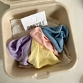 Lot de quatre chouchous élastiques pastel en couleurs violet, jaune, rose et bleu - 9# Ensemble Macaron Frais
