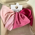 Lot de 4 chouchous en soie glacée dégradé rose avec texture de tissu élastique souple - 10# Ensemble Rose Dégradé