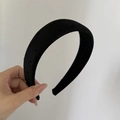 Breiter grauer Haarreif mit Polka Dots und Schwammpolsterung für ein elegantes Haarstyling - Schwarzer Polka Dot