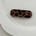 Classic leopard print fabric hair clip with a stylish brown and black woven texture - 10# Leopard Small Square Clip