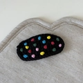 Handmade crochet BB hair clip with colorful polka dots on black knitted wool base - Colorful Polka Dot Style (5#)