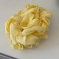 Detail shot of yellow pleated chiffon hair scrunchie with neat overlock stitching - Light Yellow (4#)