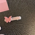 Molletta per capelli a farfalla rosa pastello con finitura opaca per un look dolce - Stile Lungo Farfalla Rosa