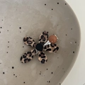 Floral hair clip with leopard print pattern and metal duckbill grip for women - Leopard Floral Hairpin