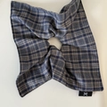 Korean style blue plaid scrunchie hairband with vintage checkered pattern fabric - 8# Gray Striped Bow Scrunchie