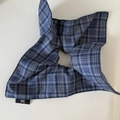 Korean style blue plaid oversized fabric scrunchie with classic grid pattern - 7# Blue Striped Bow Scrunchie