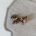 Fermaglio per capelli gatto tartarugato con strass colorati e fiocco di perle - Clip per capelli gatto leopardato con perla