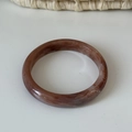 Detailed close-up of amber tortoiseshell resin bangle with vintage marble texture - Coffee (8# Medium)