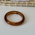 Macro detail of high-quality dark brown resin bangle with retro amber tortoise texture - Tortoiseshell (9# Medium)