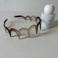 Serre-tête ondulé en acétate écaille de tortue avec peigne de fixation pour femme - 2# Serre-tête Denté Texture Champagne
