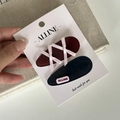 Lot de pinces à cheveux contrastées bleu et bordeaux avec nœud et charms lettres - Style Lettre Marine Nœud Bordeaux (11#)
