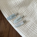 Lot de trois barrettes à cheveux bleu clair avec motifs floraux et finition mate sur tissu - Barrette Sans Couture à Carreaux Bleu Clair (8#)